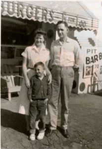 Vintage photo of a family with one son
