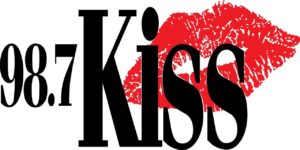 98.7 Kiss Banner with white background